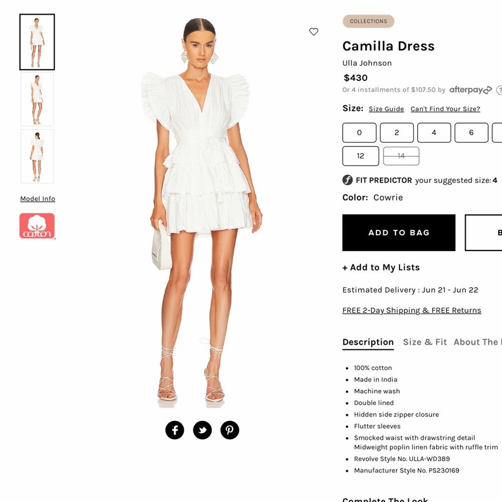 Beautiful dress by Ulla Johnson.  Brand new with tags.